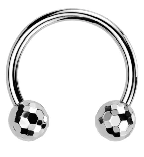 Faceted Ball Threadless Titanium Circular Barbell