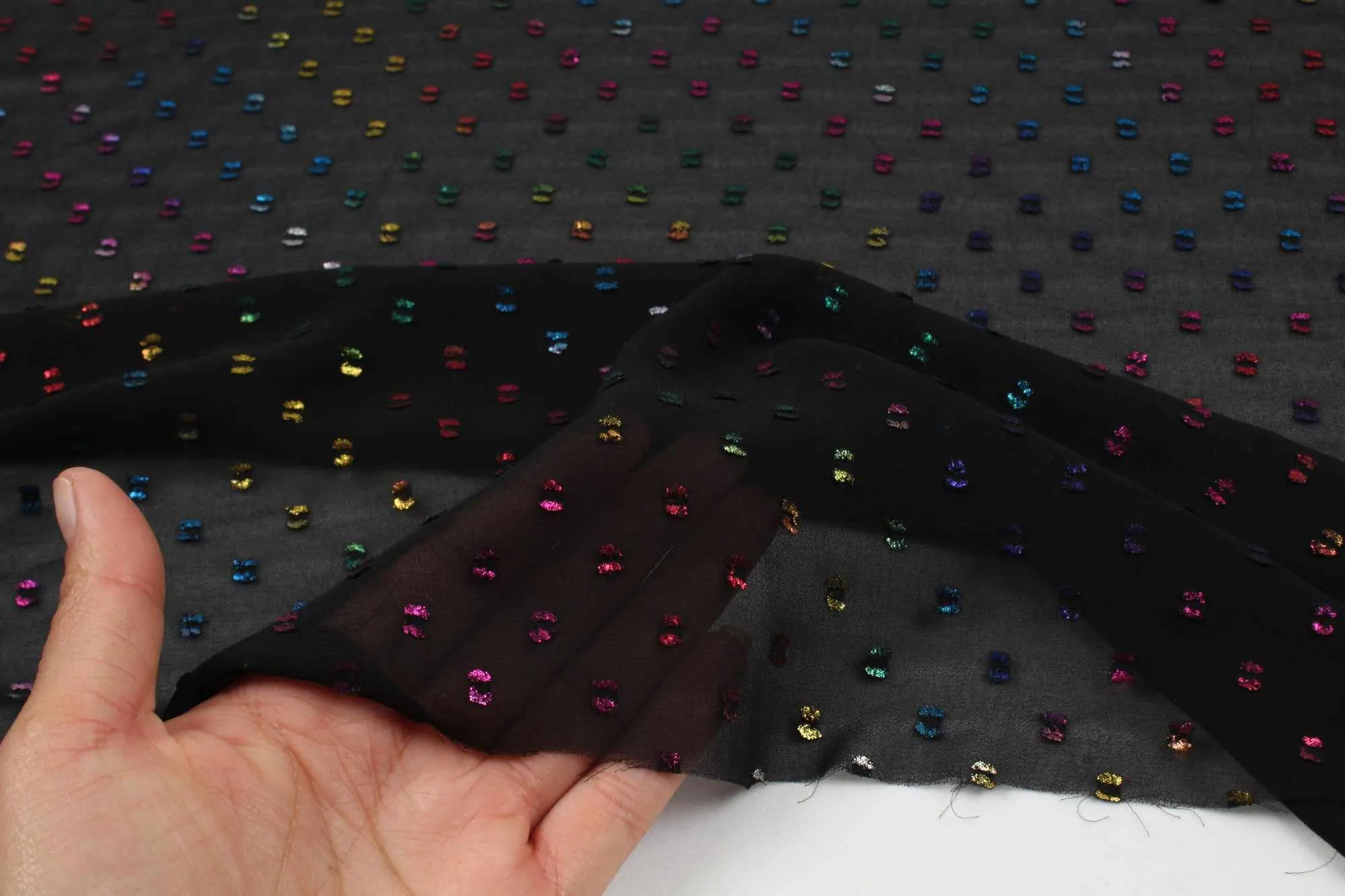 Fancy Gauze Fabric - Multicolor Dots