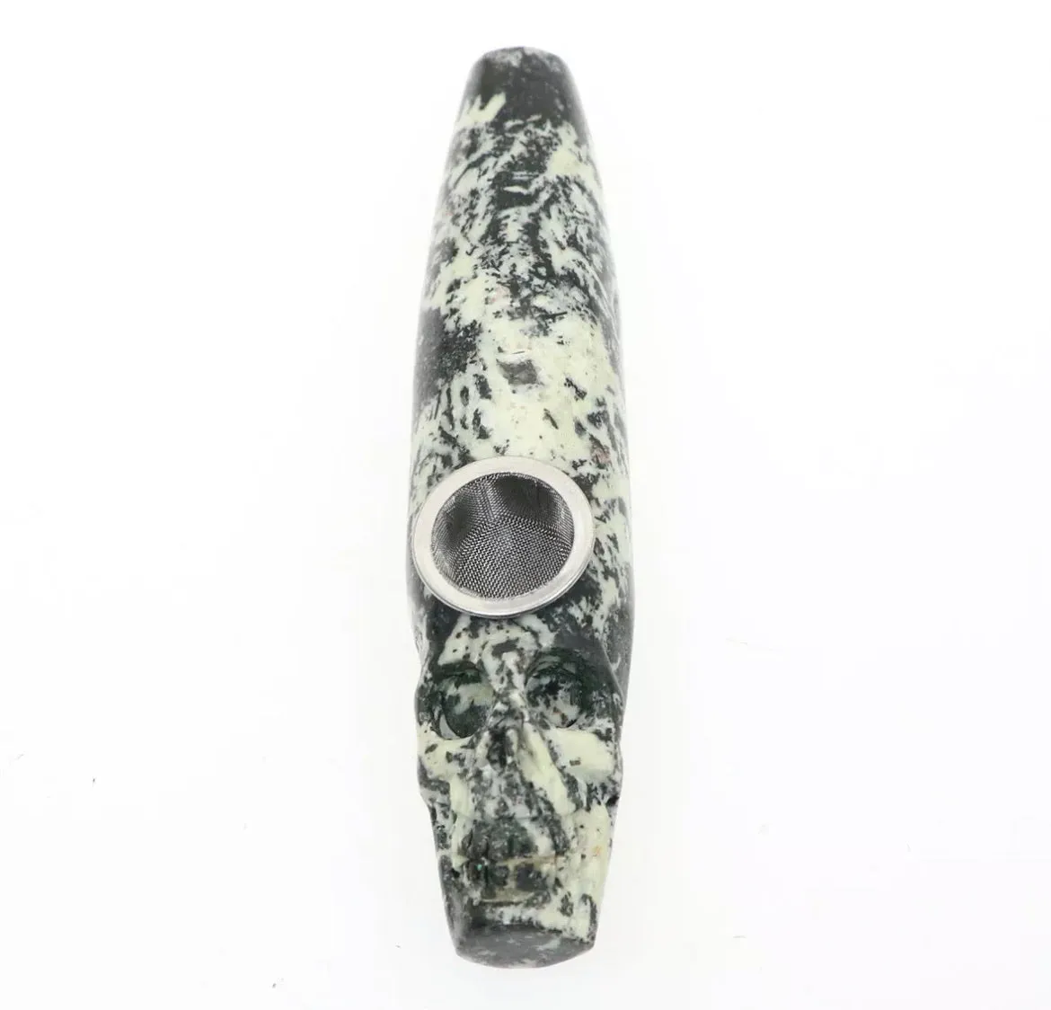 Fireworks Stone Skull  gemstone Smoking Pipe