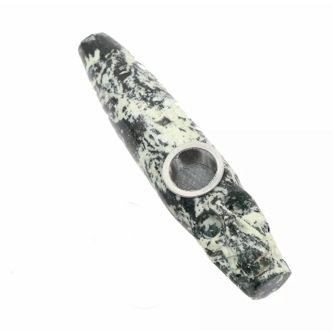 Fireworks Stone Skull  gemstone Smoking Pipe