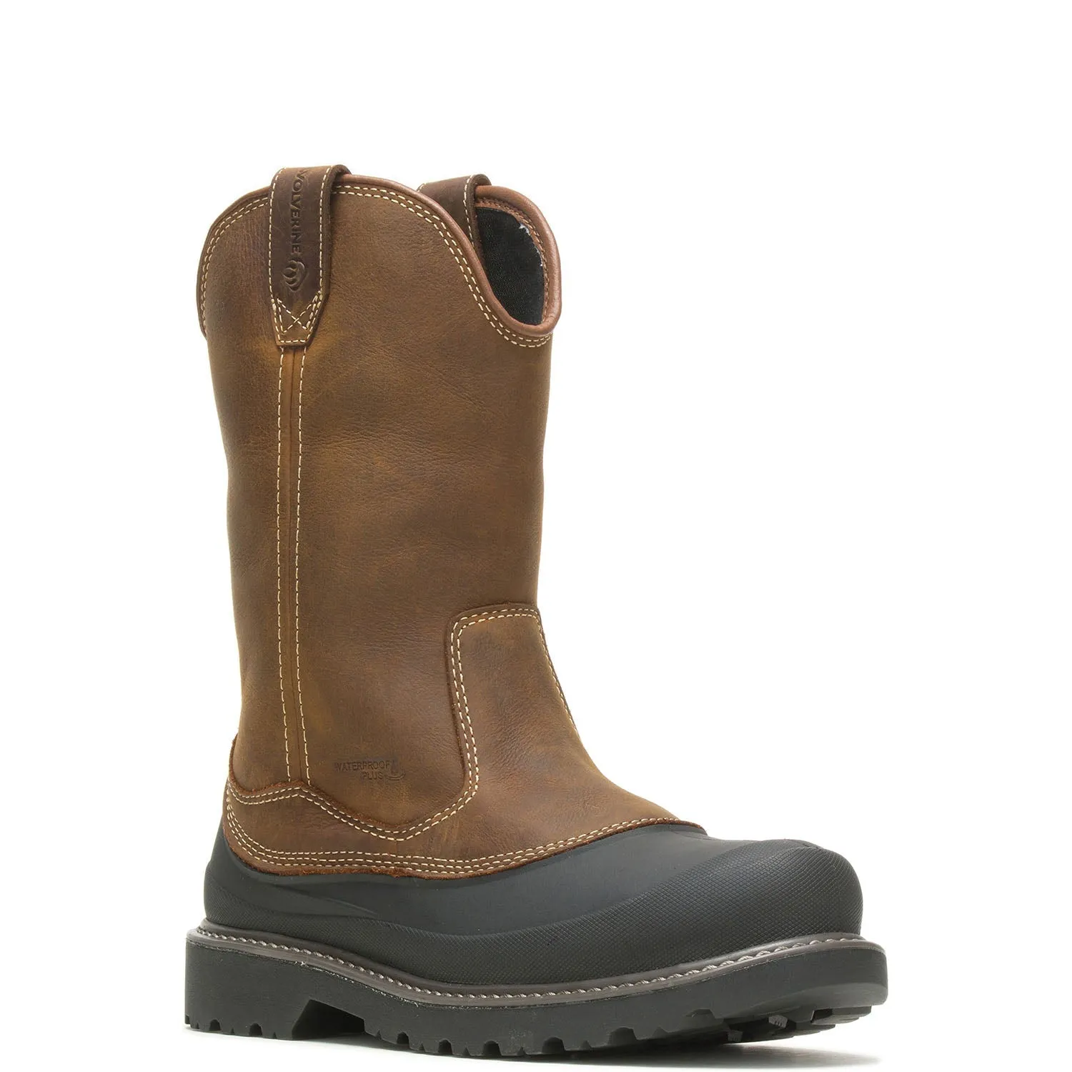 Floorhand Swamp Steel-Toe Waterproof Pull-On Wellington WOrk Boot Dark Brown