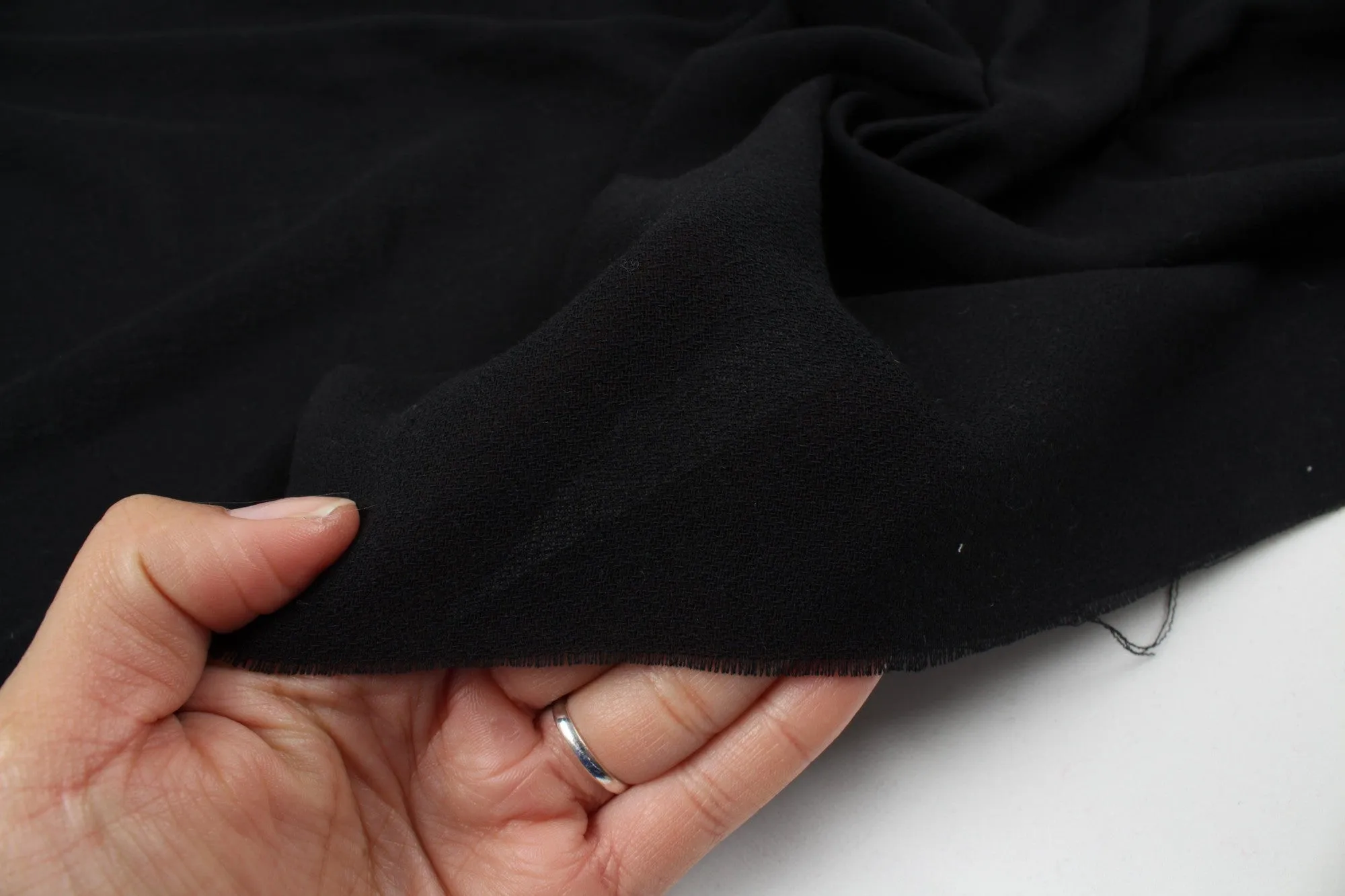 Fluid Polyester Crepe - Light- Weight - Black