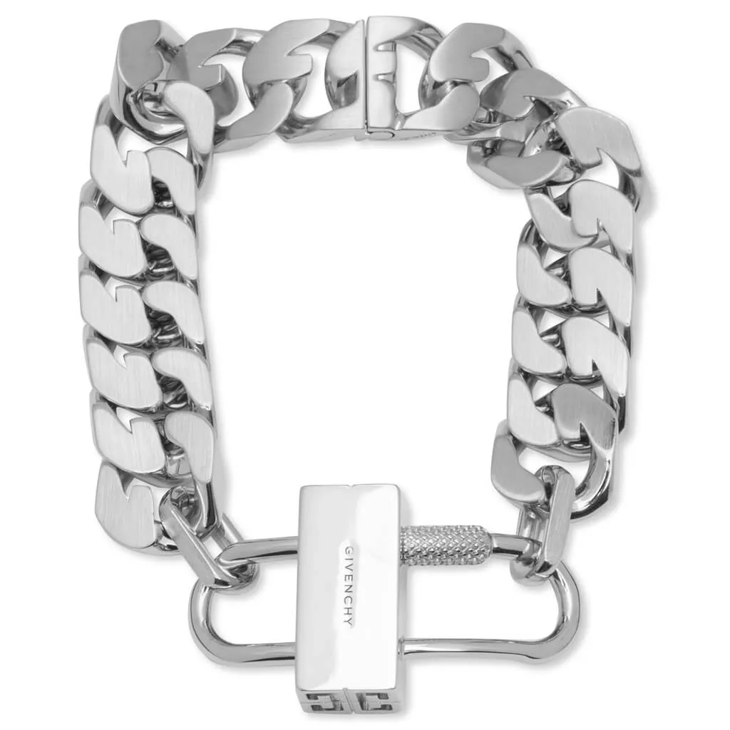 G Chain Lock Small Bracelet - Silvery