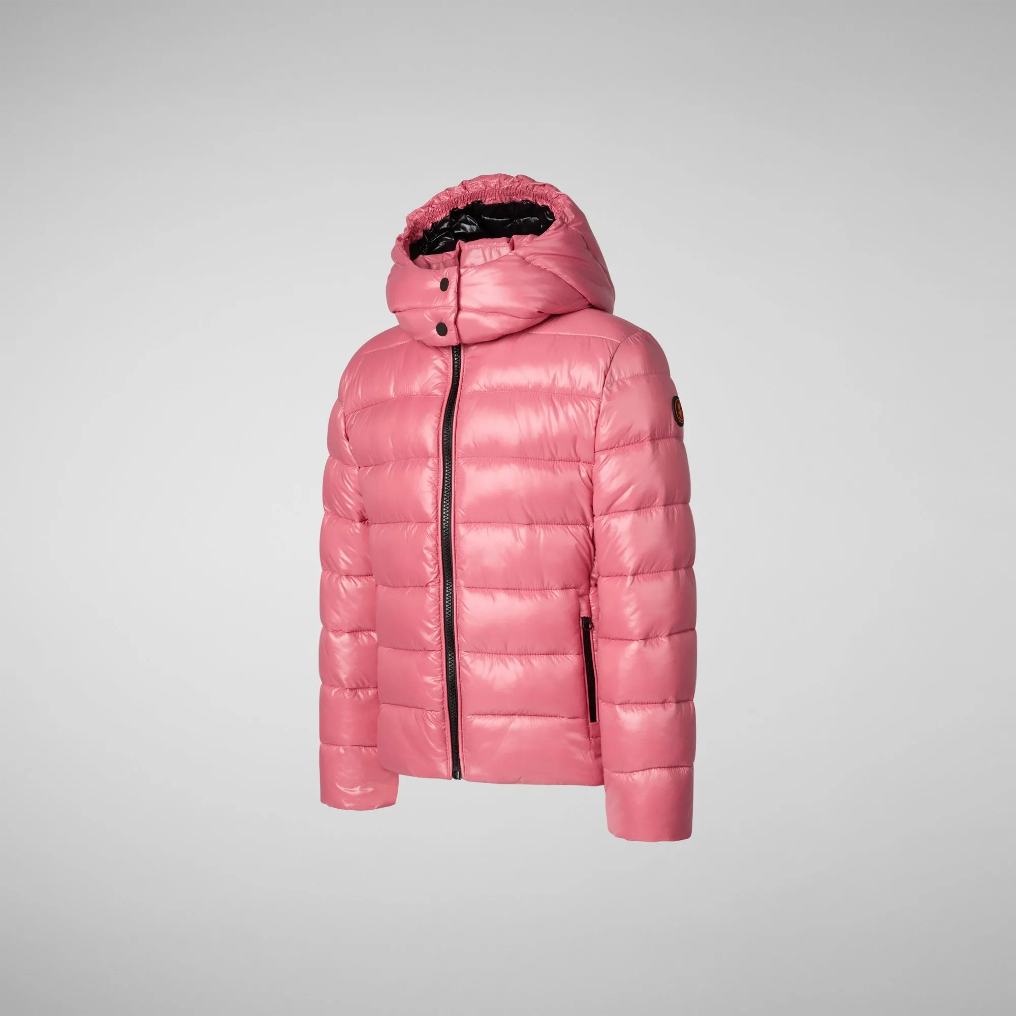 Girls' animal free puffer jacket Evadine in bloom pink