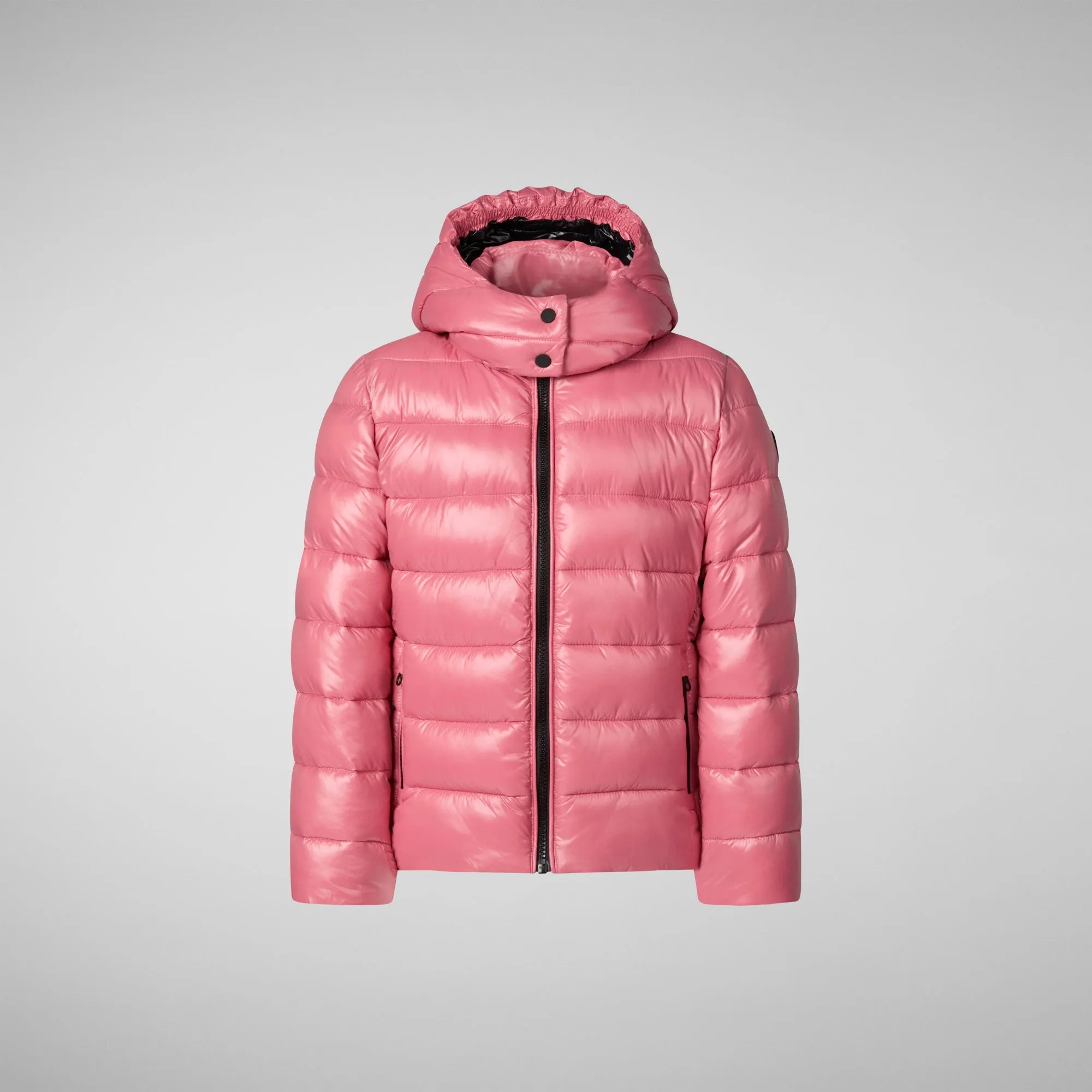 Girls' animal free puffer jacket Evadine in bloom pink