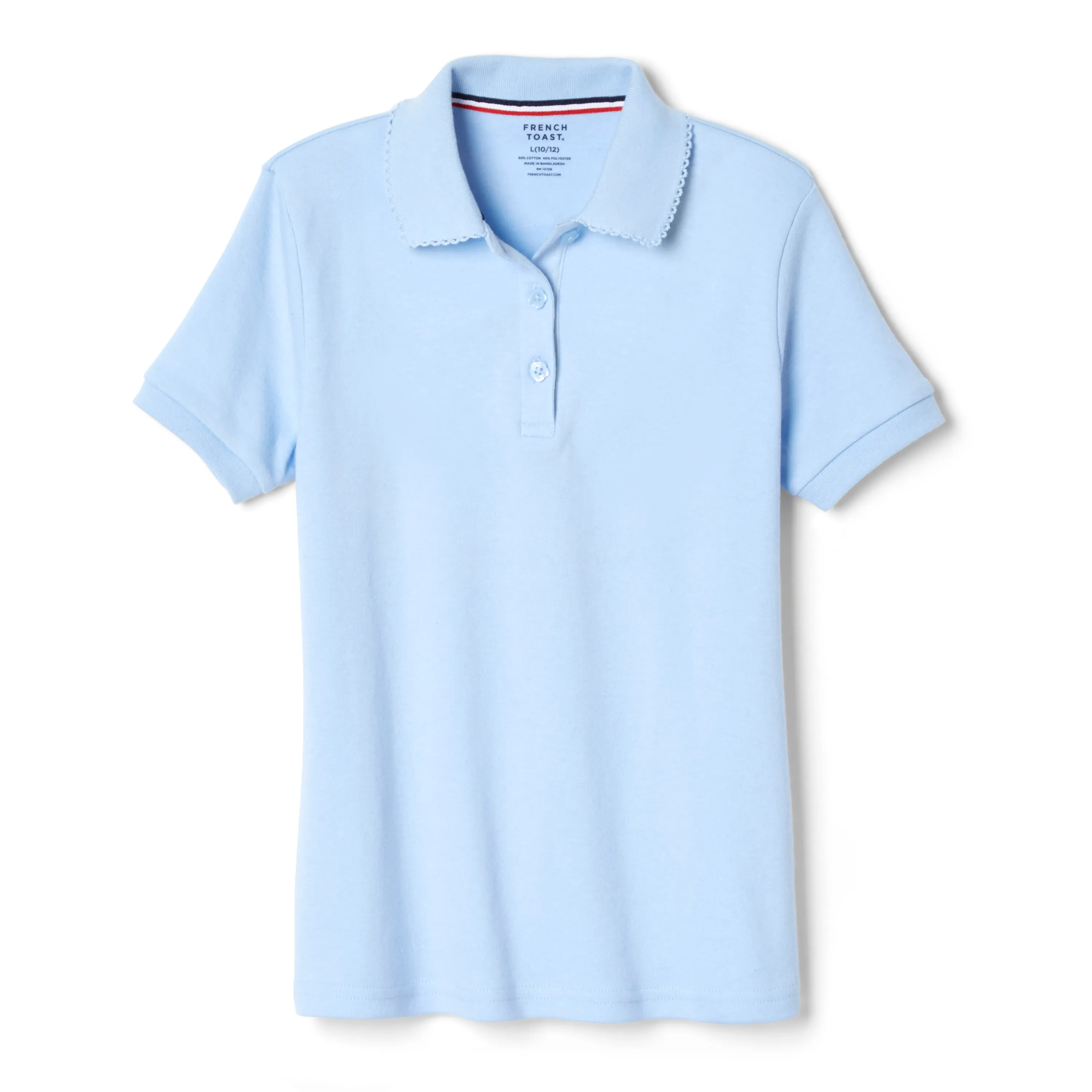 Girls Short Sleeve Stretch Pique Polo