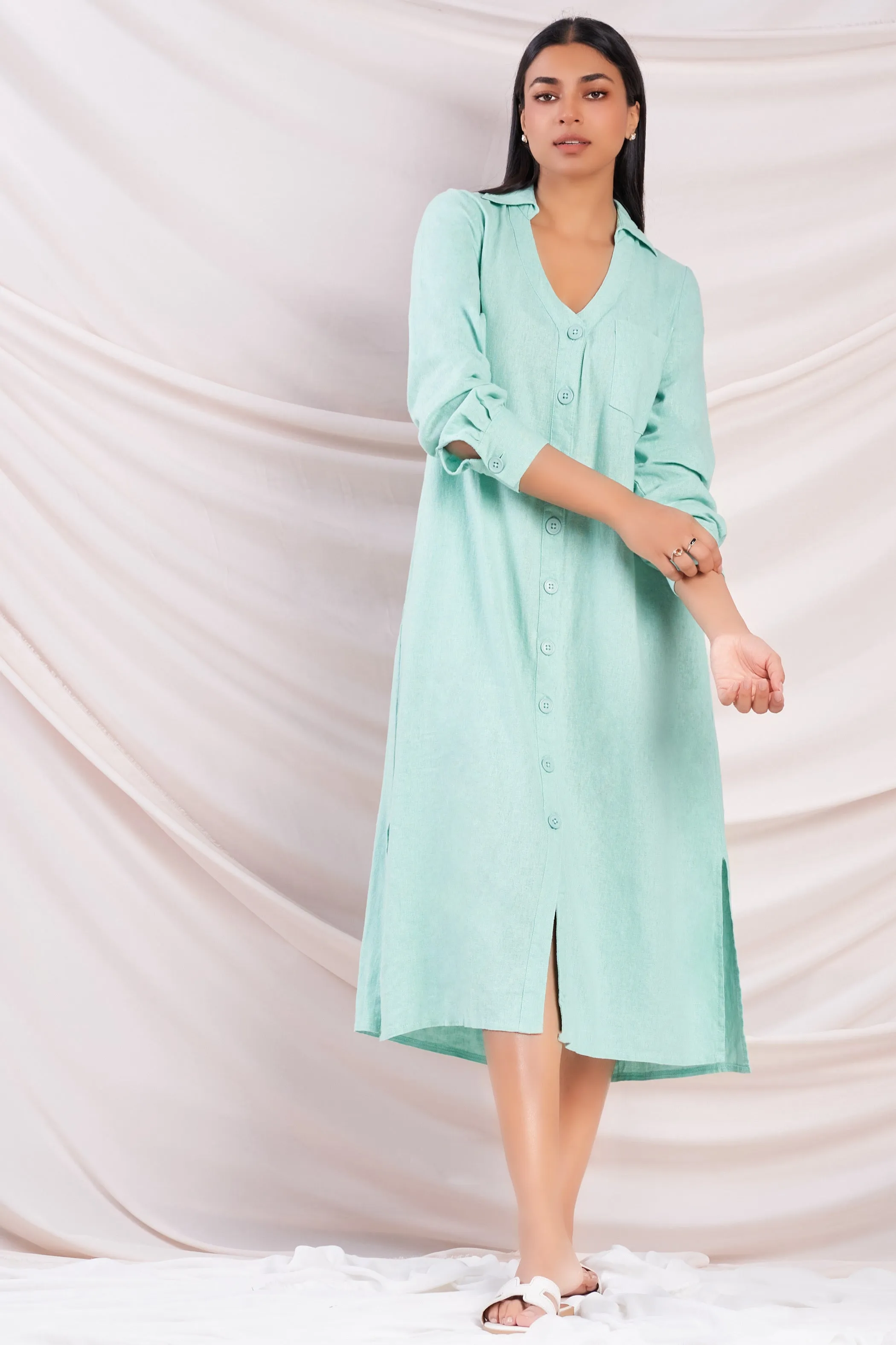 Green Oversized Tent Dress