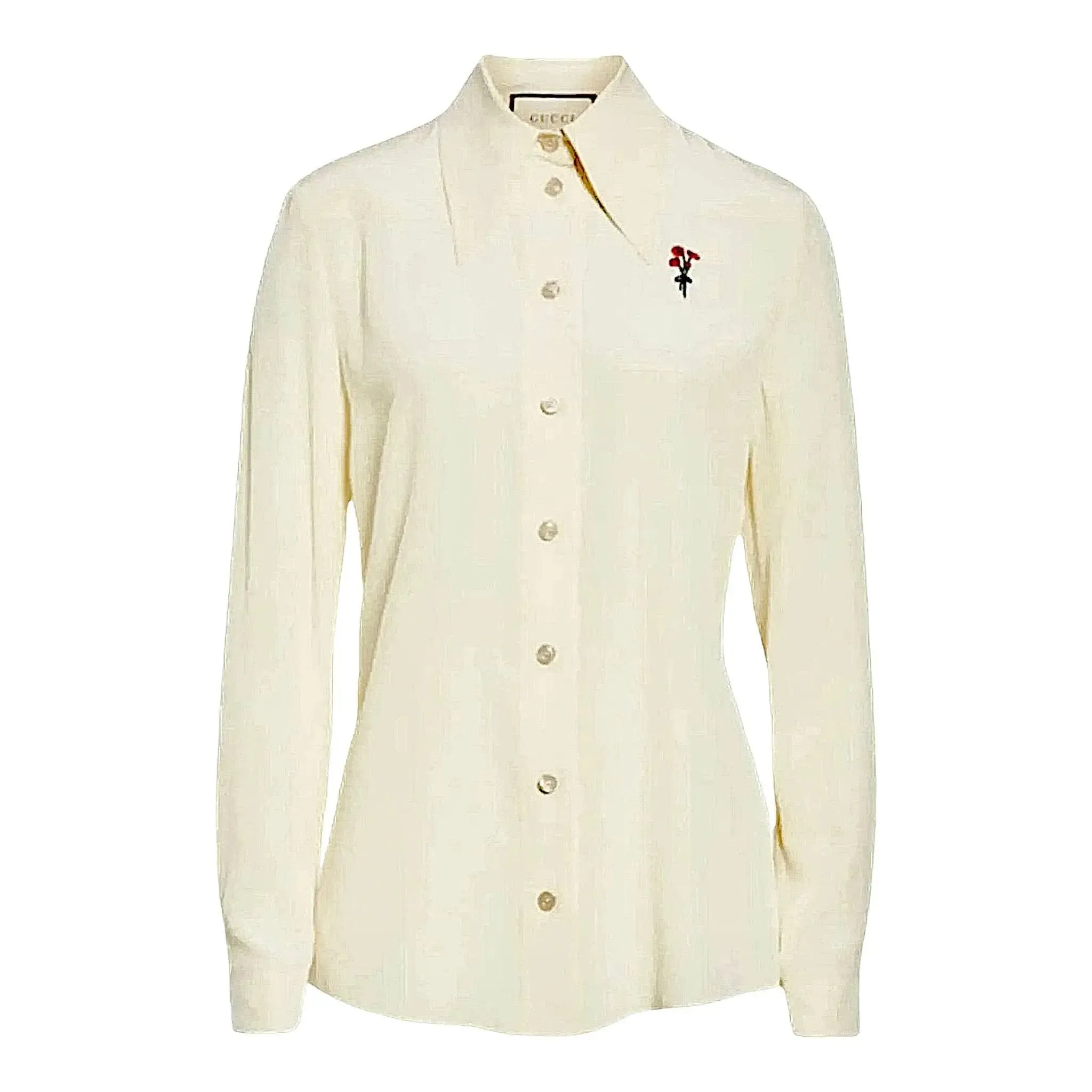 Gucci Silk Blouse With Embroidery Flower