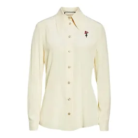 Gucci Silk Blouse With Embroidery Flower