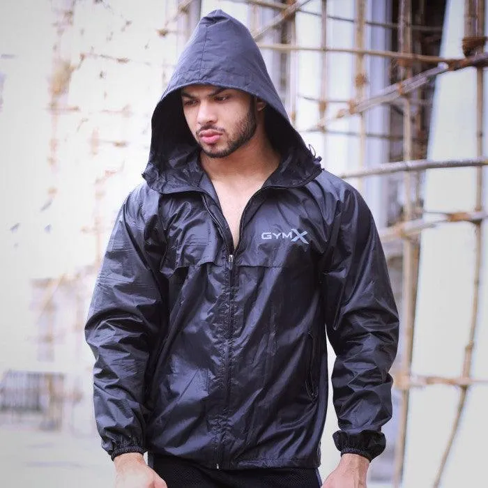 GymX Jet Black Black - GymX Hurricane Waterproof Jacket- Sale (rainwear) - Sale