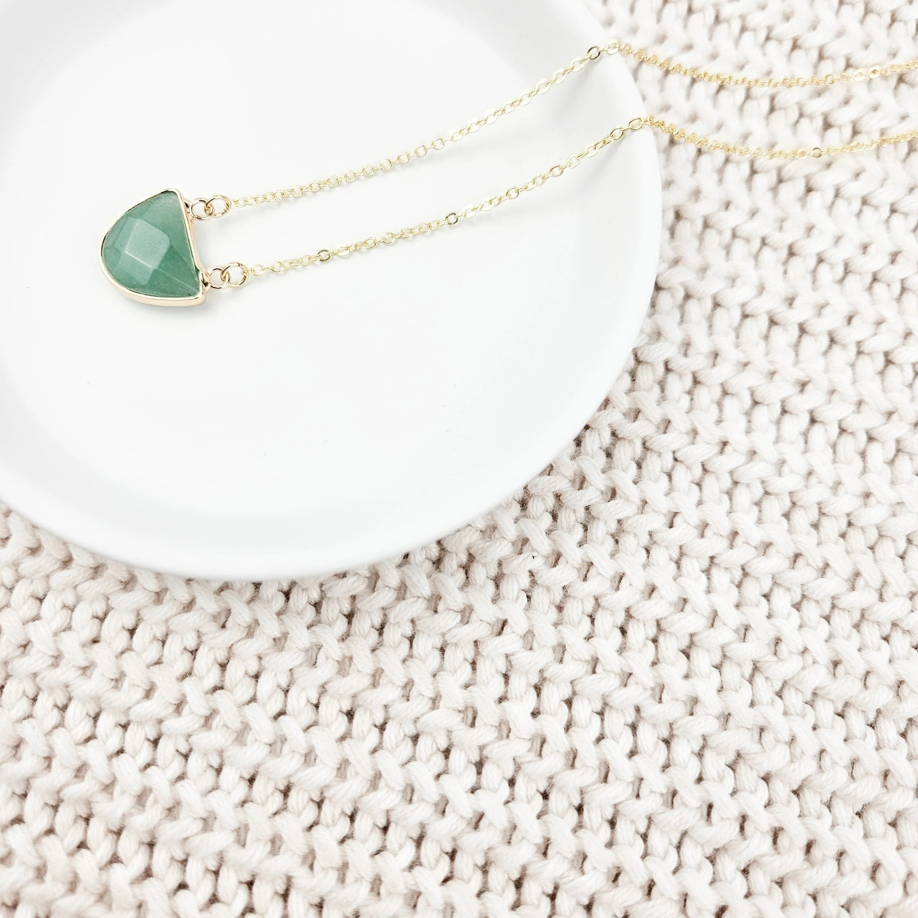 Half Moon Aventurine Crystal Necklace