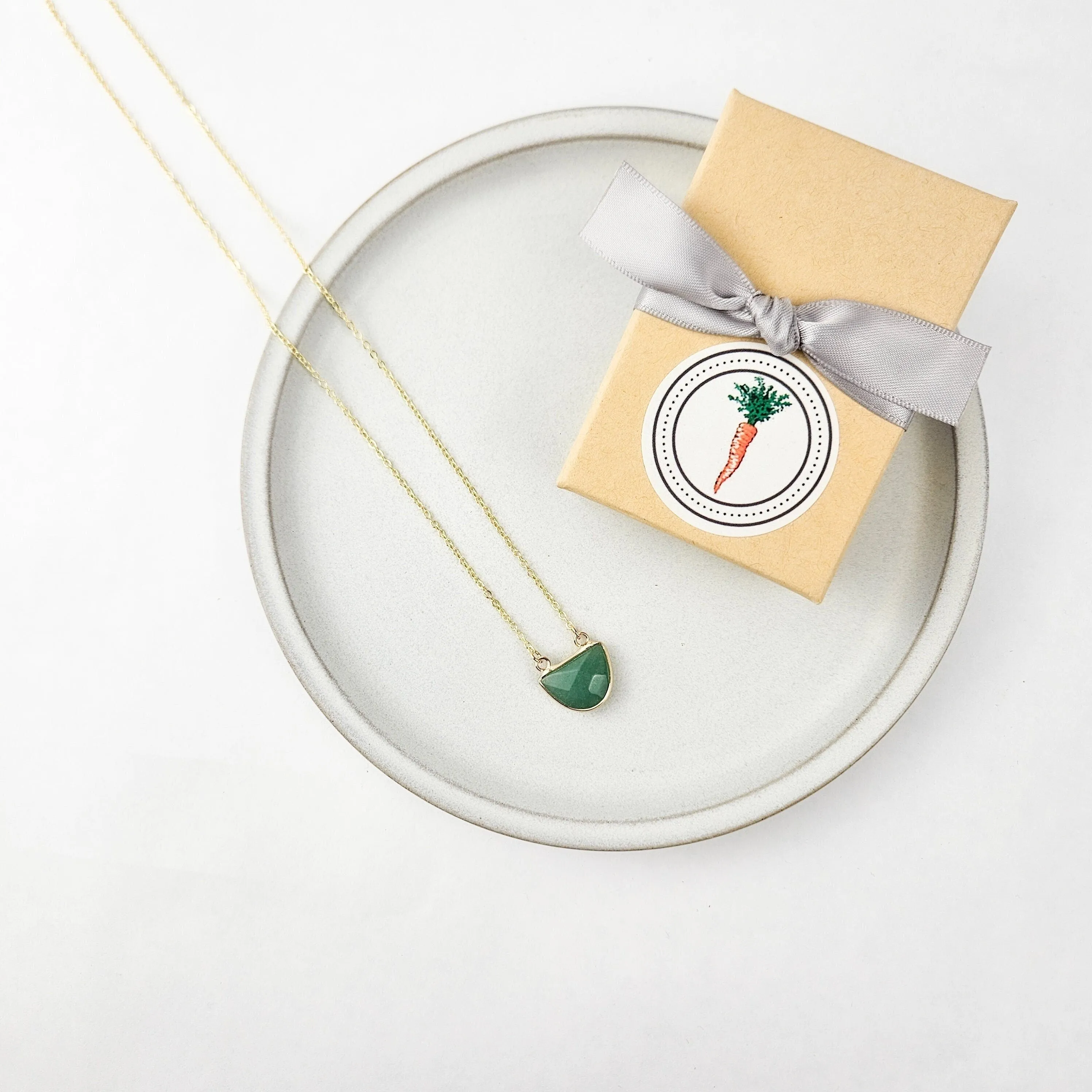 Half Moon Aventurine Crystal Necklace