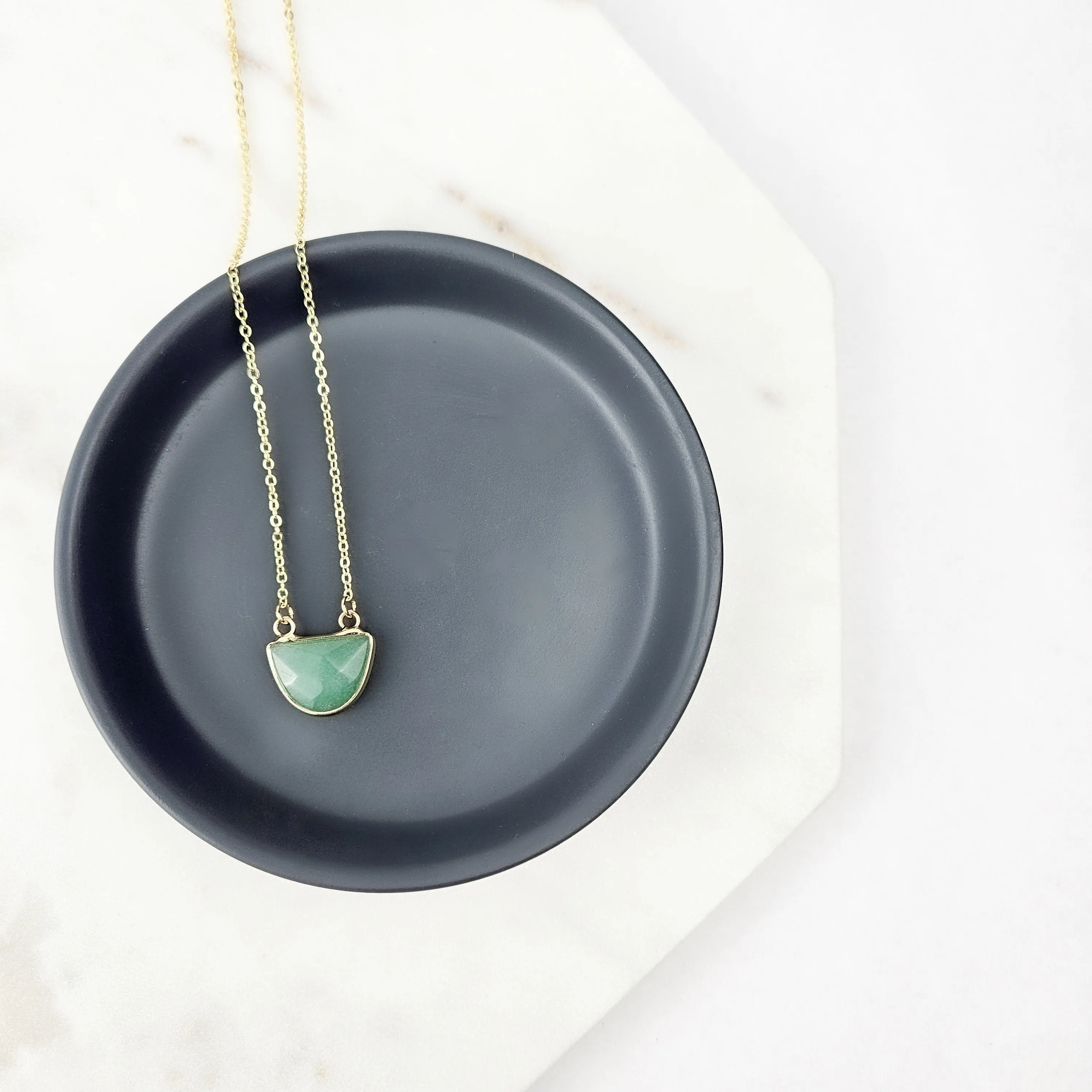 Half Moon Aventurine Crystal Necklace