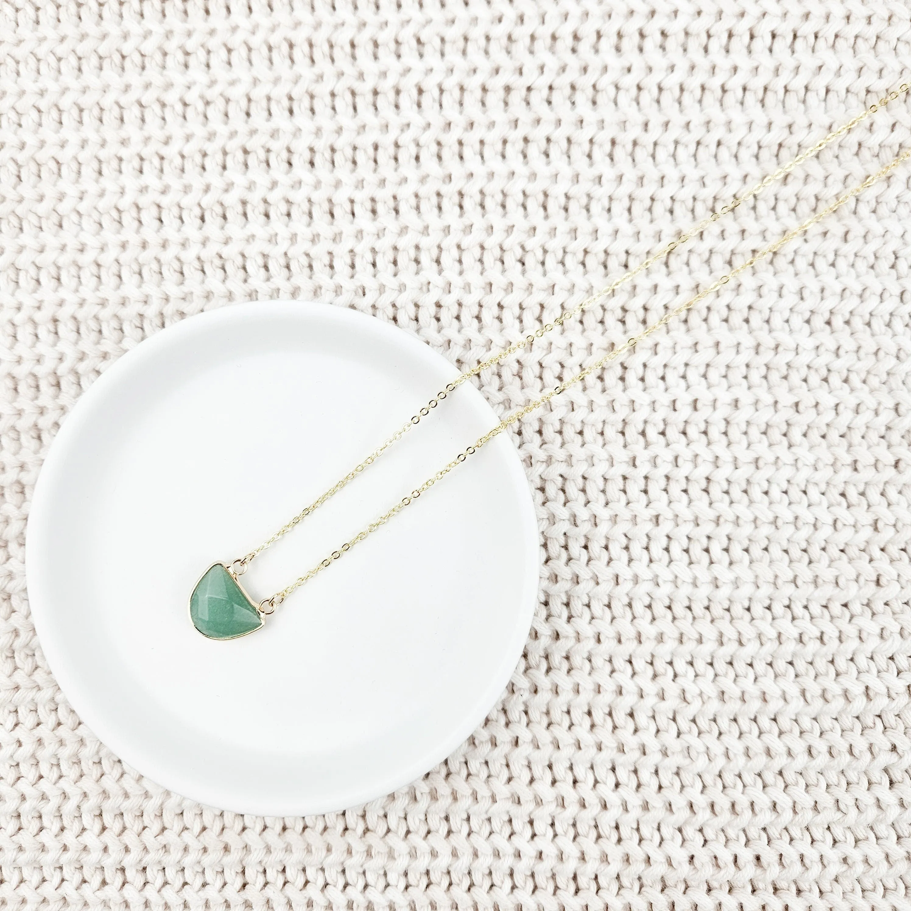 Half Moon Aventurine Crystal Necklace