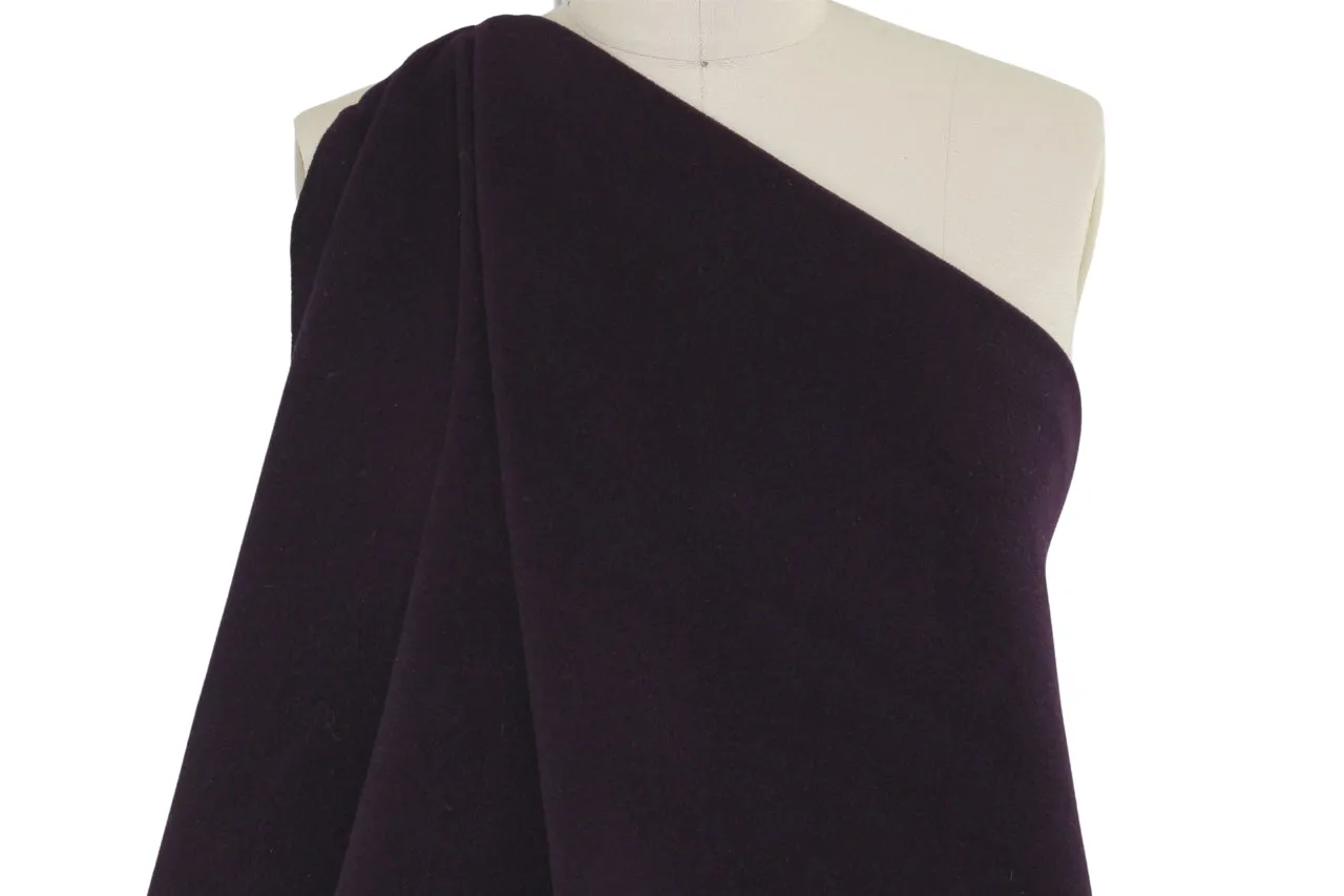 Haute New York Designer Wool Double Cloth - Midnight Purple/Black