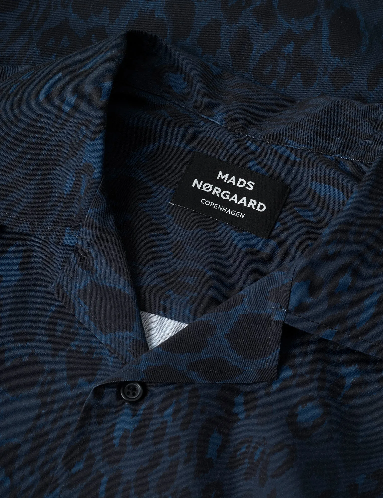 Havana Twill Kenji AOP Shirt SS, Sargasso Sea/Black AOP