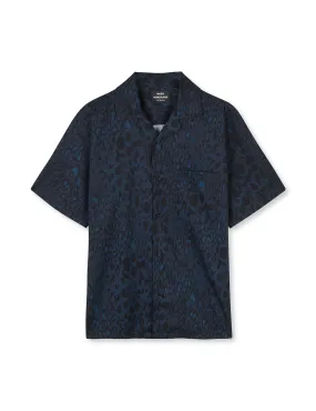 Havana Twill Kenji AOP Shirt SS, Sargasso Sea/Black AOP