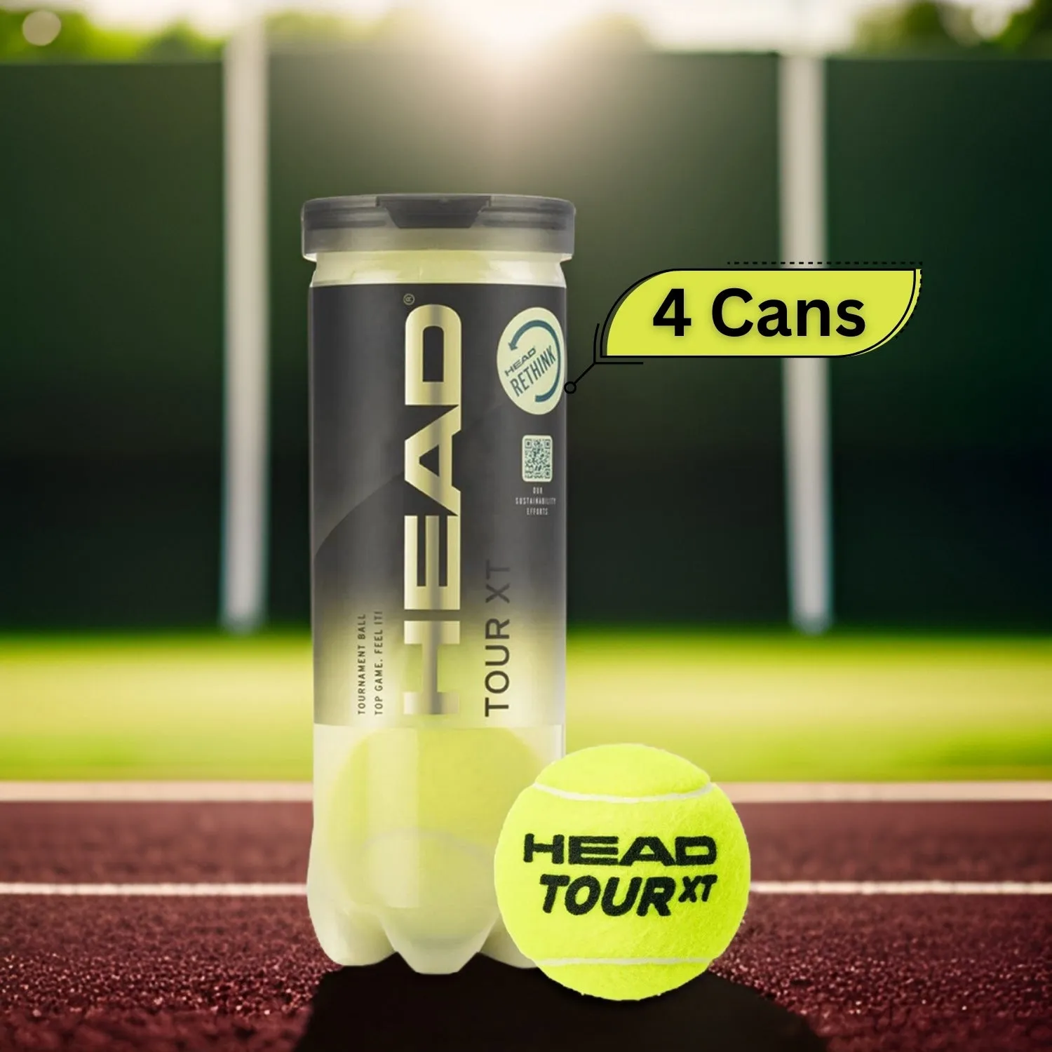 Head Tour XT Tennis Balls Dozen (4 Cans)