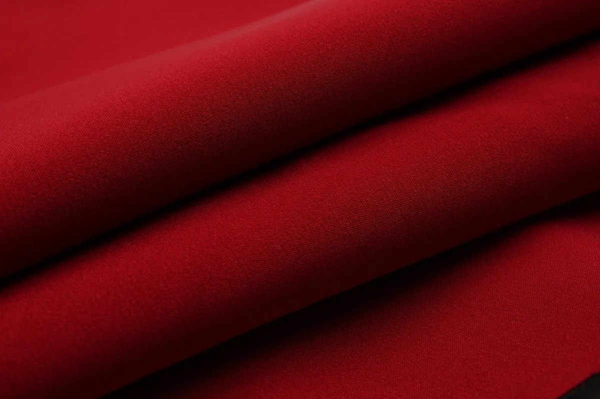 Heavyweight Cady Fabric with Interlining - Red