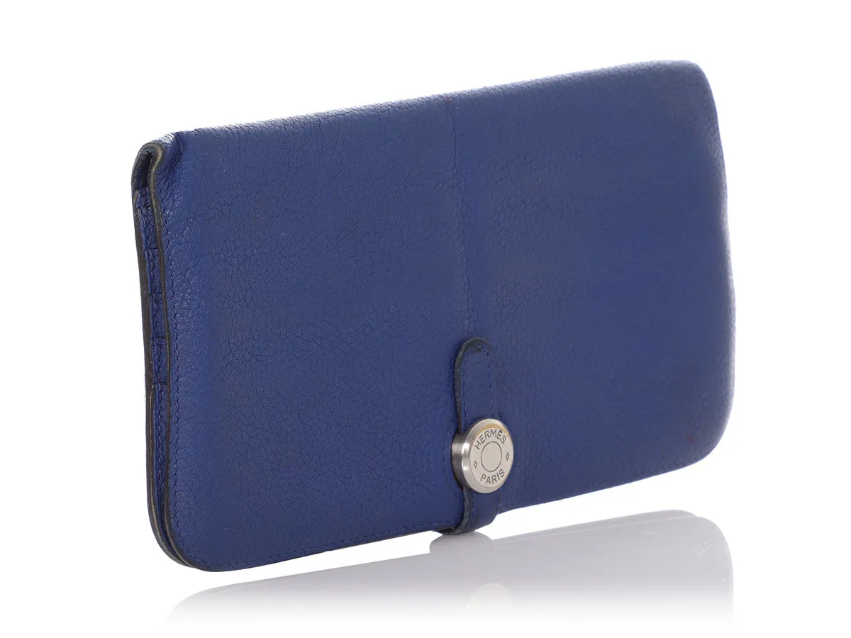 Hermès Bleu Electrique Togo Dogon Recto Verso Wallet