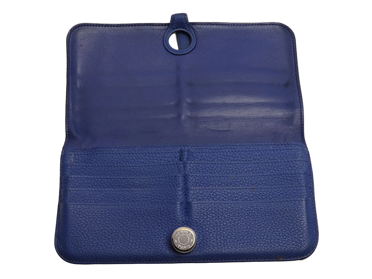 Hermès Bleu Electrique Togo Dogon Recto Verso Wallet