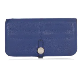 Hermès Bleu Electrique Togo Dogon Recto Verso Wallet