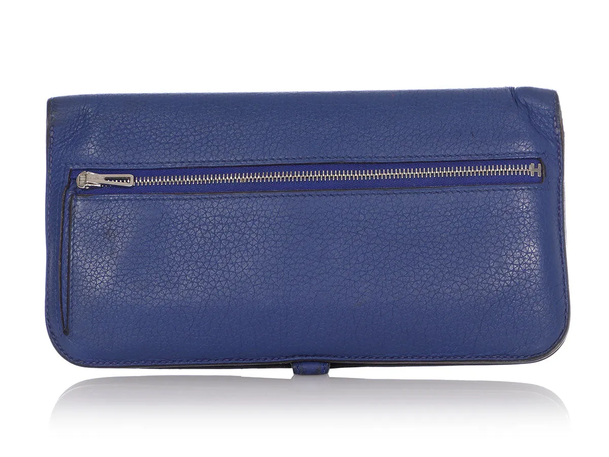 Hermès Bleu Electrique Togo Dogon Recto Verso Wallet