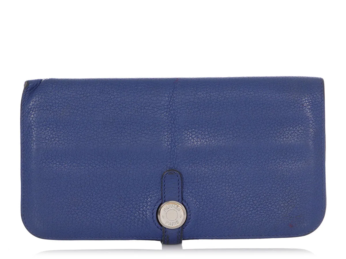 Hermès Bleu Electrique Togo Dogon Recto Verso Wallet