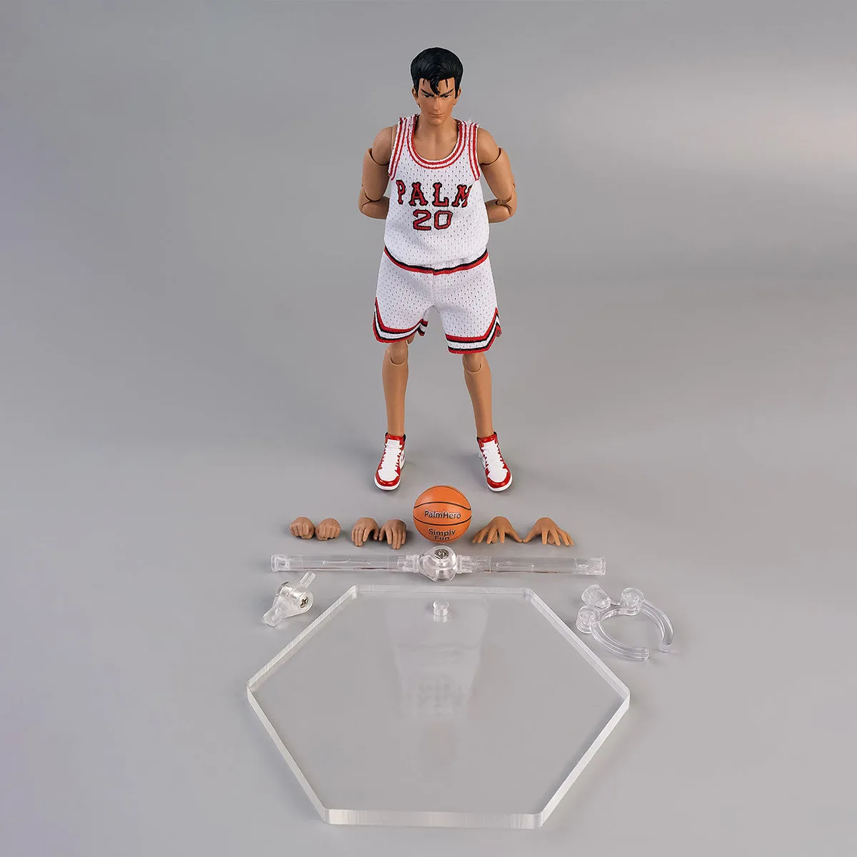 HiPlay DID Plam Hero Simply Fun Sport Series, The Basketball Player: White Team, Action Figure Full Set