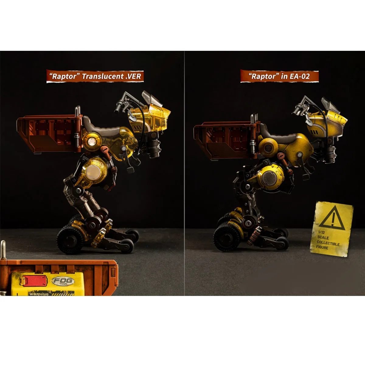 HiPlay FOGTOYS, Movable Vehicle: Raptor - Translucent VER 02RT, Action Figure Full Set