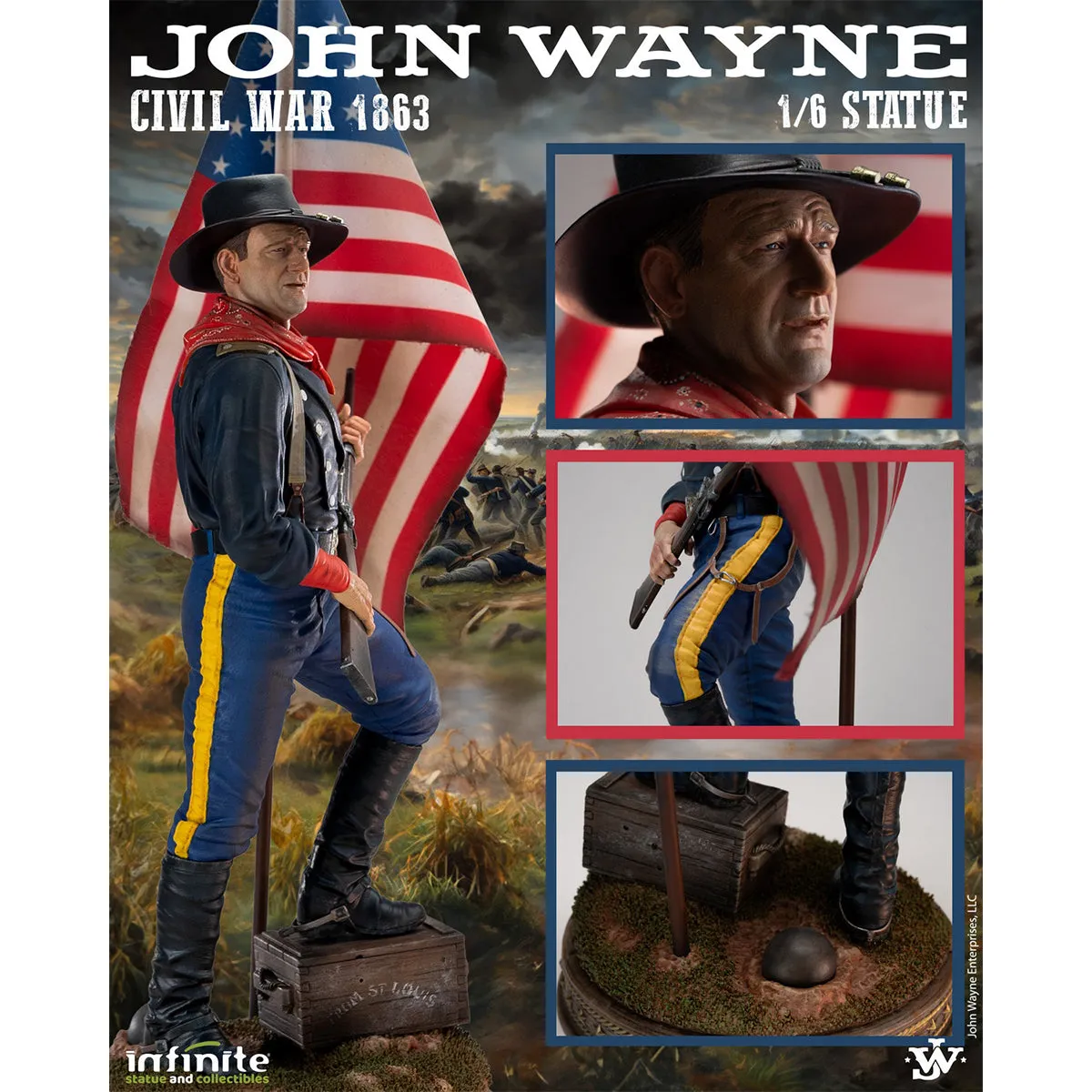 HiPlay Infinite Statue, Civil War: John Wayne, Statue Figurine