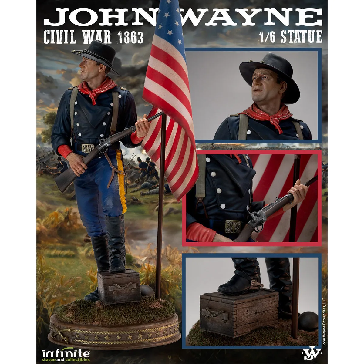 HiPlay Infinite Statue, Civil War: John Wayne, Statue Figurine