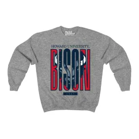 Howard University Bison™ Large Font Sweatshirt (Heather Grey)