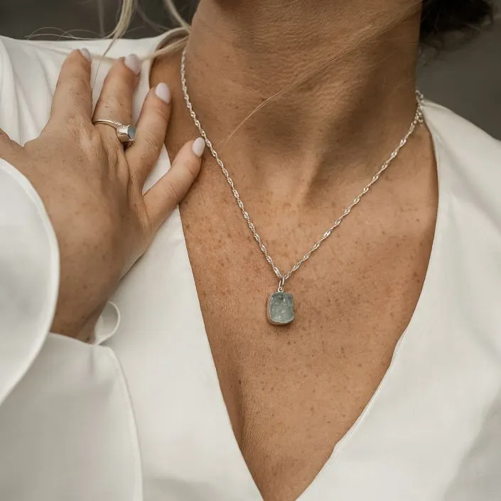 Ice Bath Aquamarine Necklace by Camille Kostek