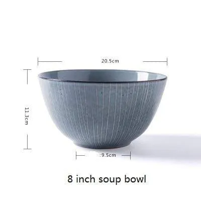 Japanese Style Retro Ceramic Pigmented  Ramen Bowls