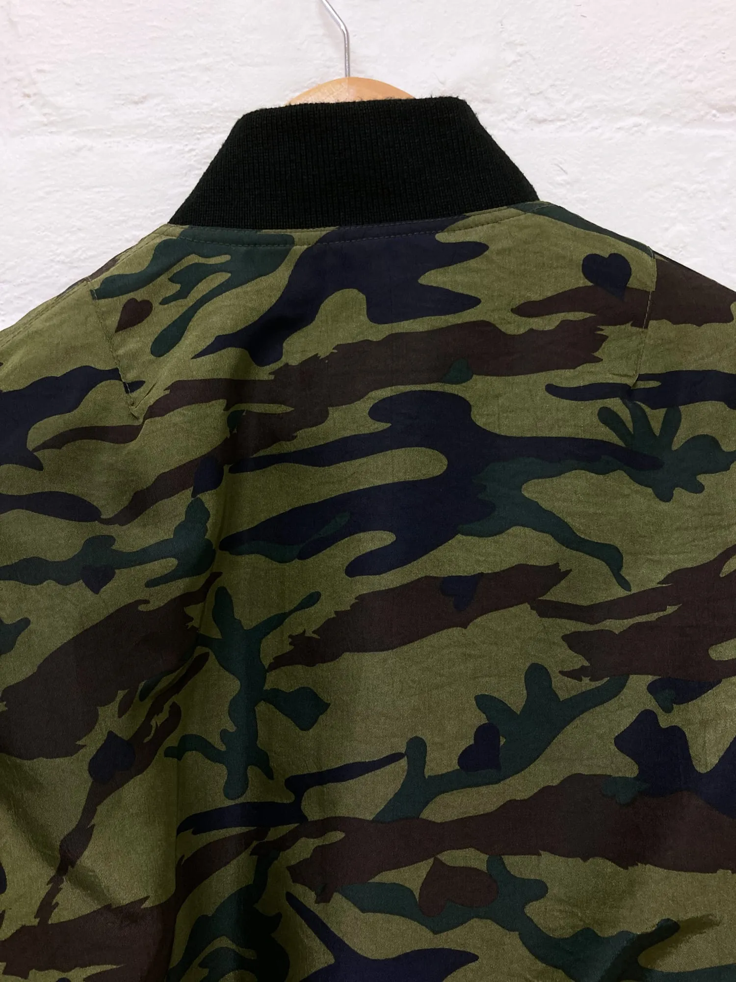 Jean Paul Gaultier Junior khaki heart camo MA-1 bomber jacket