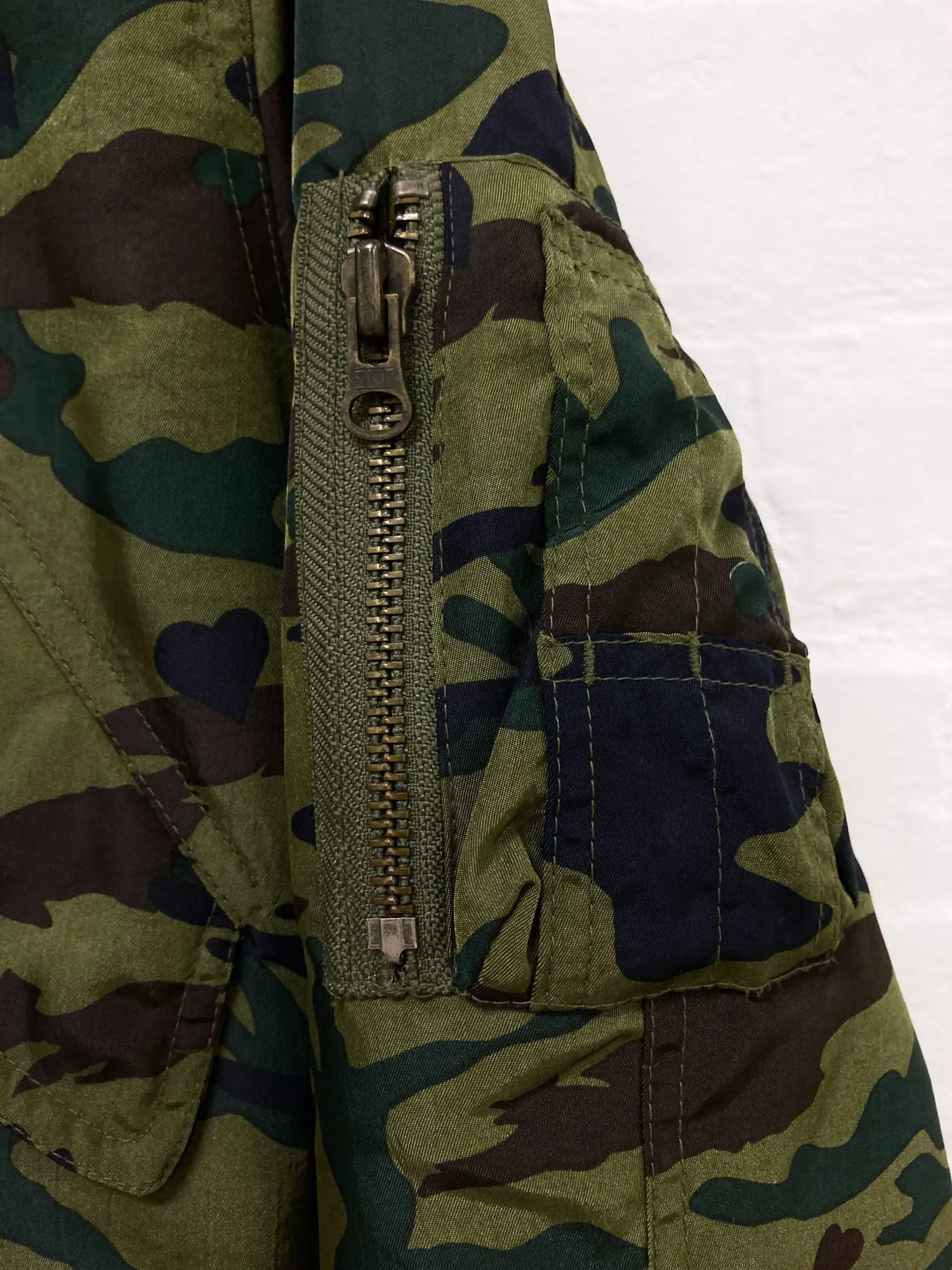 Jean Paul Gaultier Junior khaki heart camo MA-1 bomber jacket