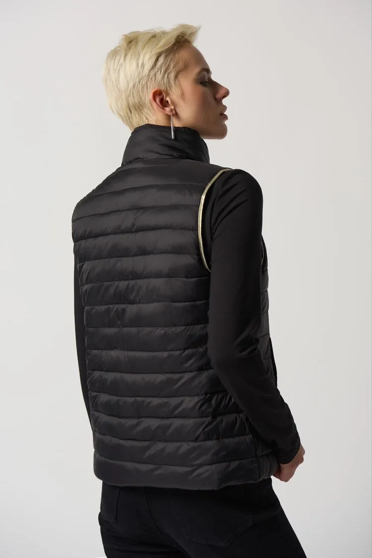 Joseph Ribkoff Reversible Quilted Metallic Puffer Vest