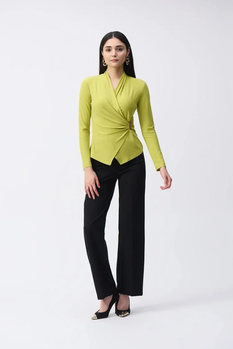 Joseph Ribkoff Silky Knit Fitted Wrap Top