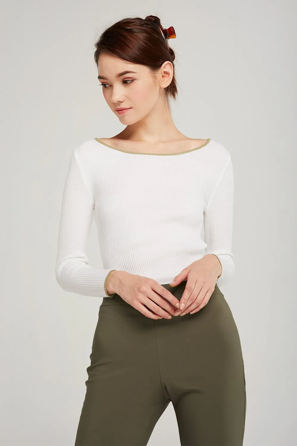 Julia Scoop Neck Rib Top