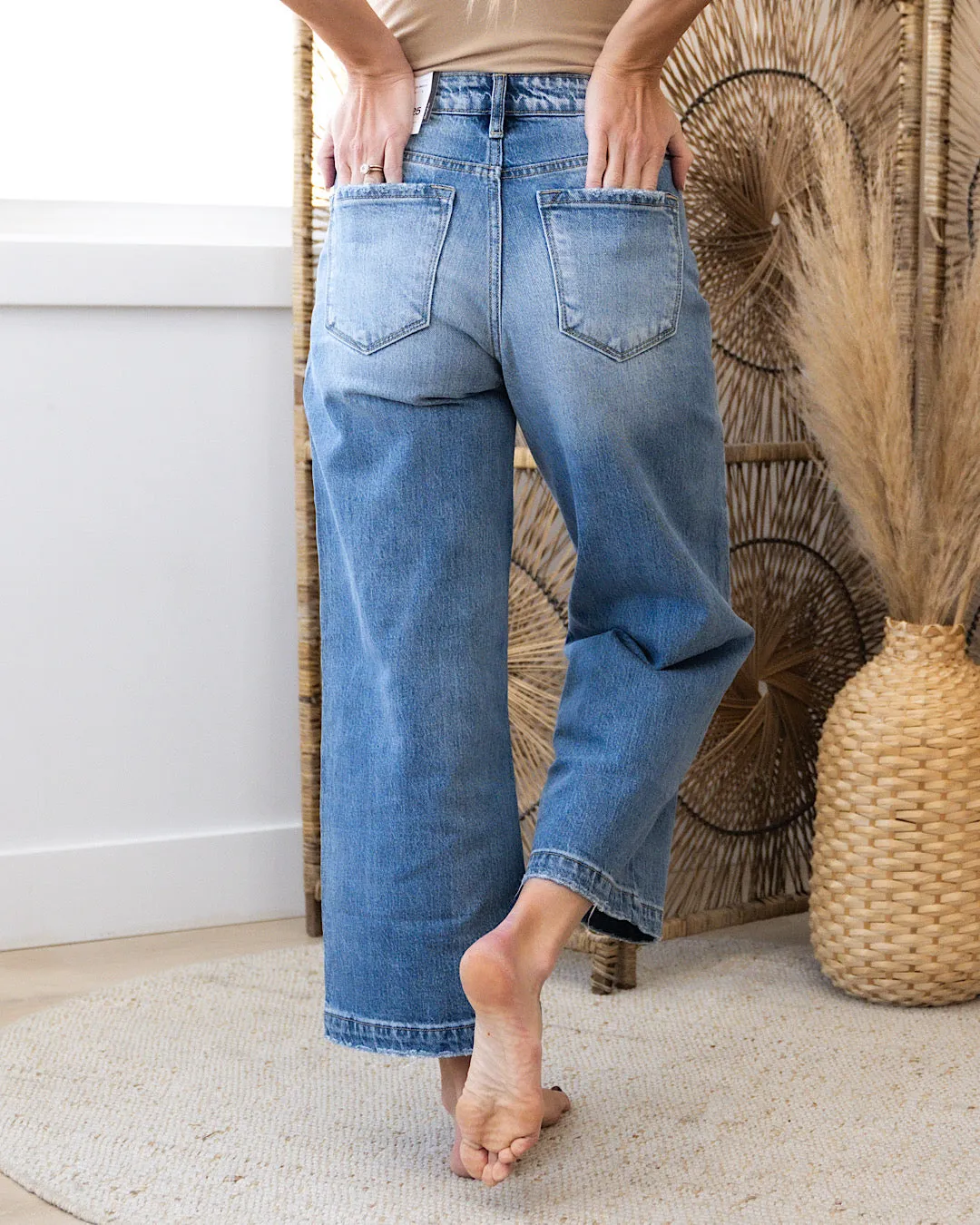 KanCan Eleanor Non Distressed Wide Leg Jeans