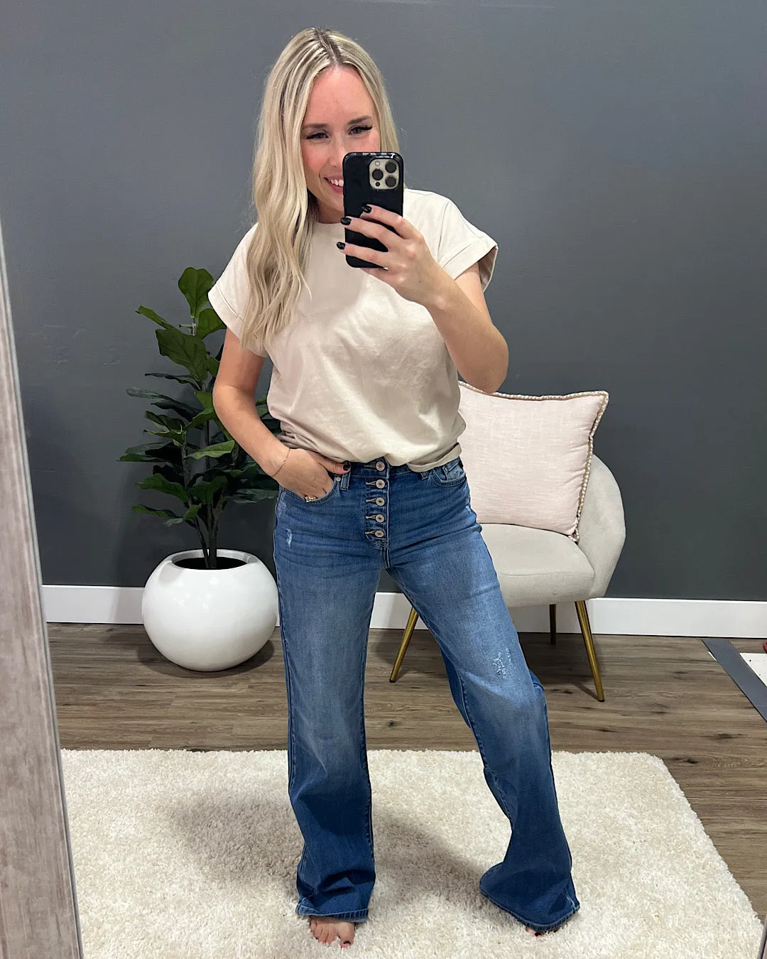 KanCan Elise Non Distressed 90's Flare Jeans