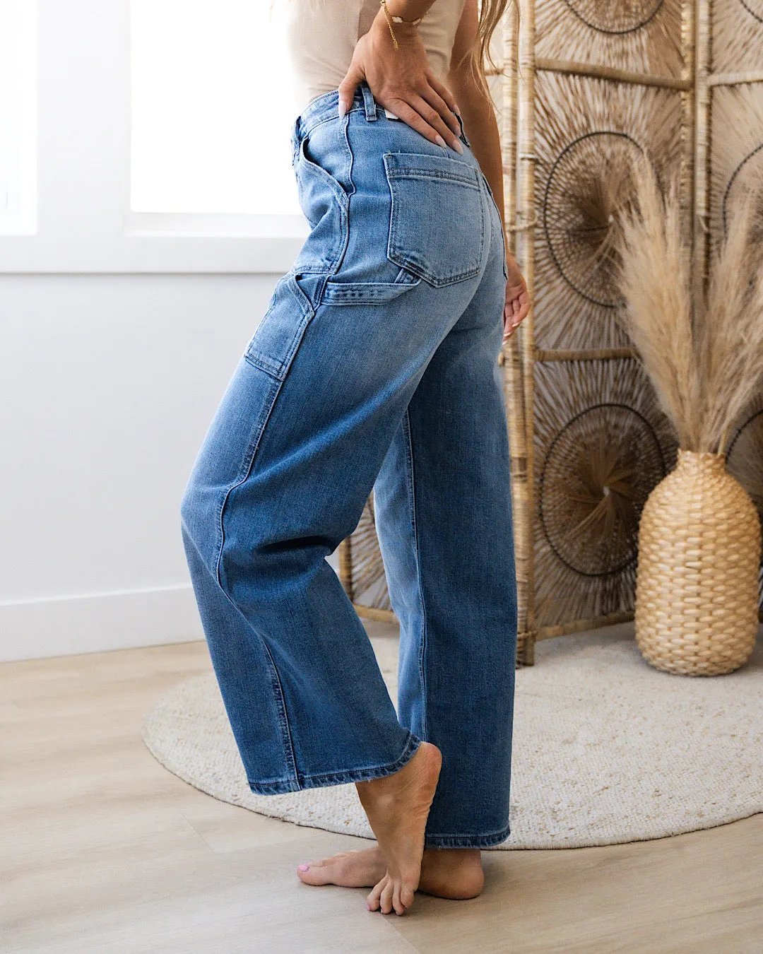 KanCan Jenna Wide Leg Cargo Jeans