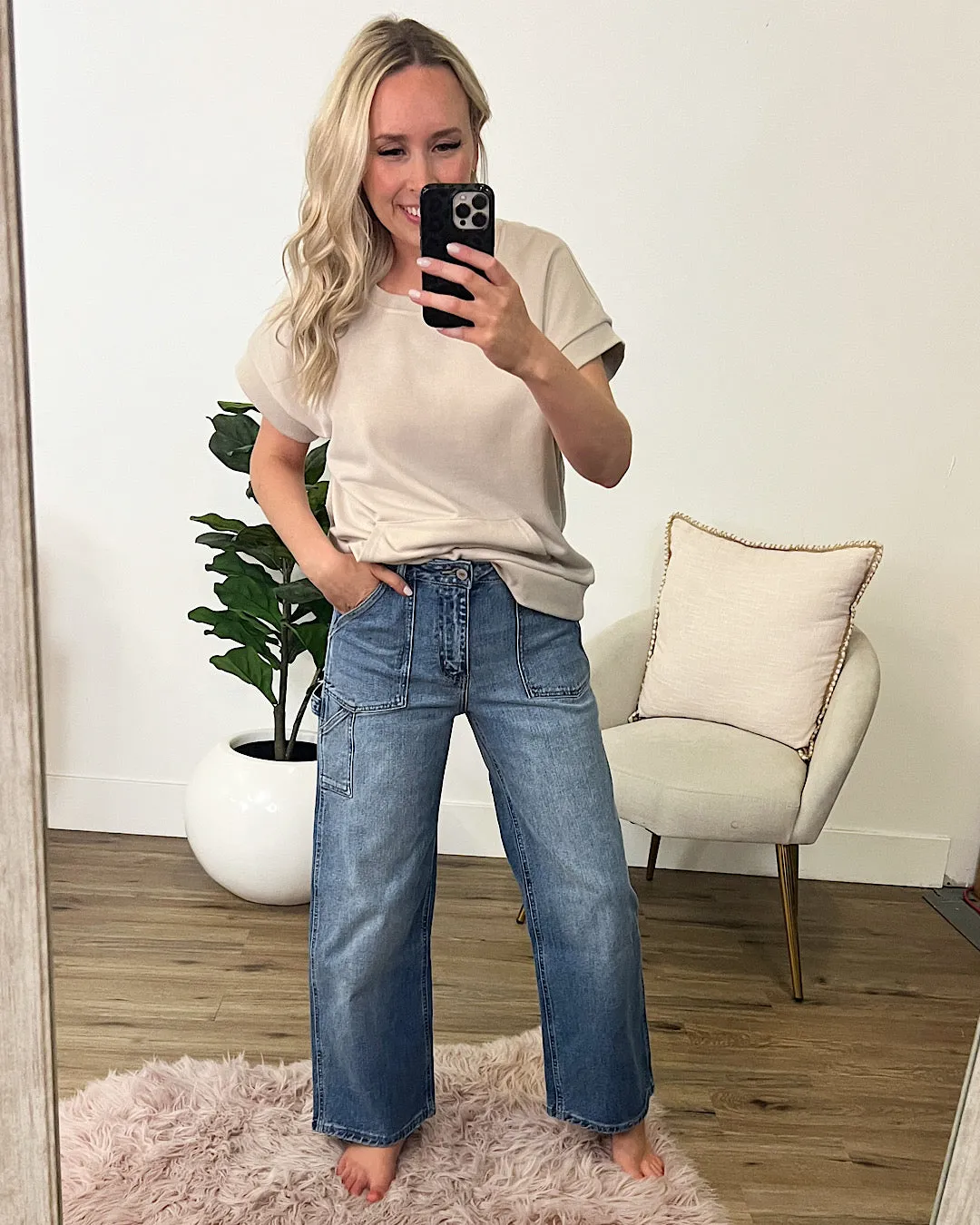 KanCan Jenna Wide Leg Cargo Jeans