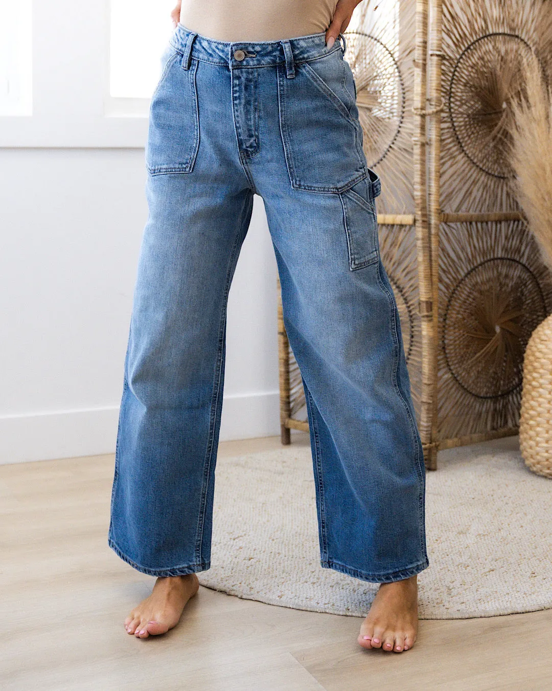 KanCan Jenna Wide Leg Cargo Jeans