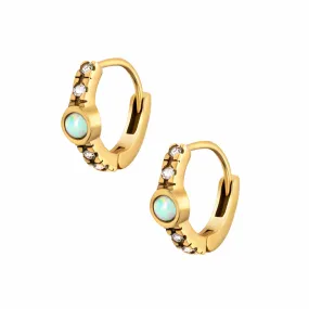 Kiara Opal Hoop Earrings