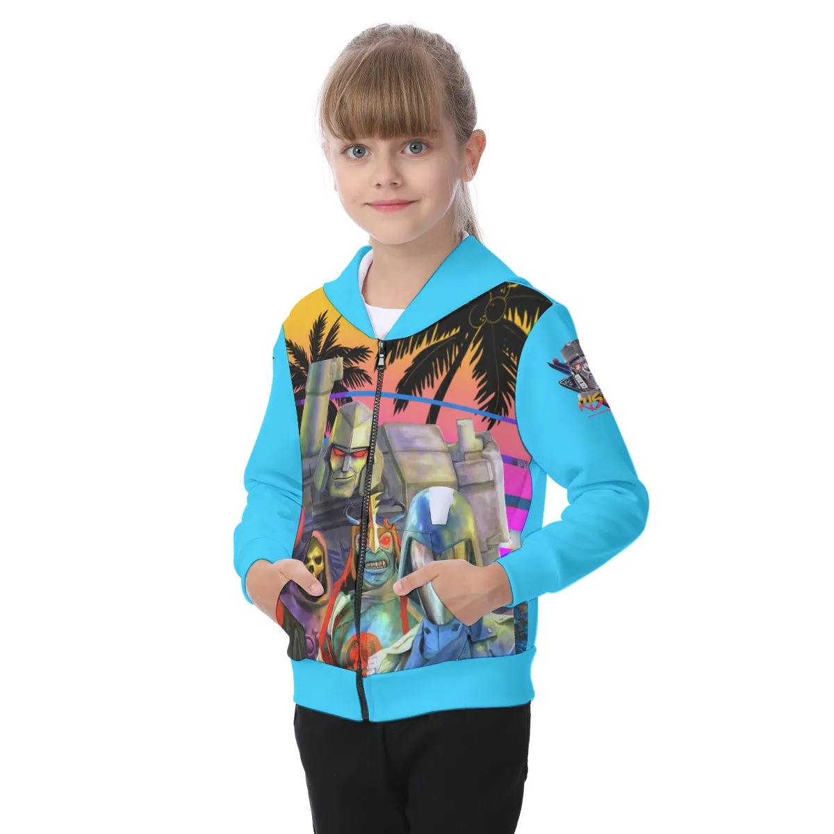 Kid's 1980s Cartoon Villains Zip-up Hoodie With Patch Pocket