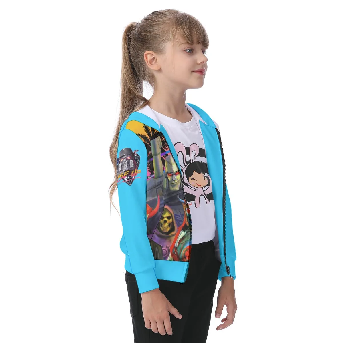 Kid's 1980s Cartoon Villains Zip-up Hoodie With Patch Pocket