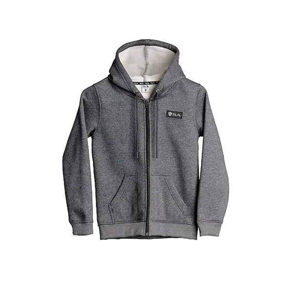 Kids Full Zip Hoodie | Dark Heather Grey