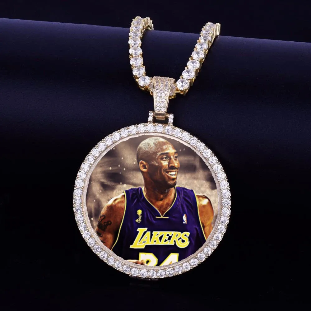 Kobe Bryant In Remembrance Custom Made Photo Medallions Necklace